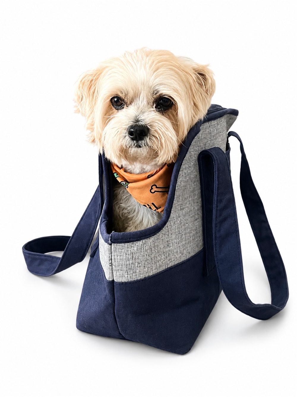 DwellStudio Small Pet Carrier Bag with Handles and Mesh Zip-top